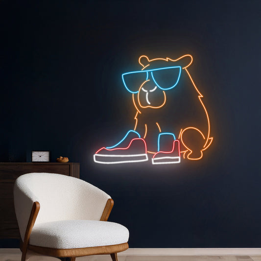 Capybara Sneaker Neon Sign