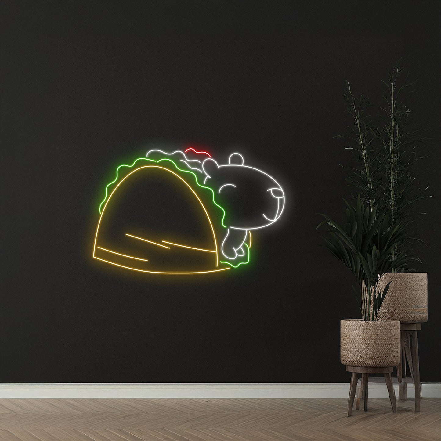 Capybara Tacos Neon Sign