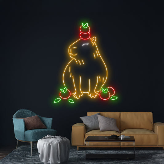 Capybara Yuzu Neon Sign