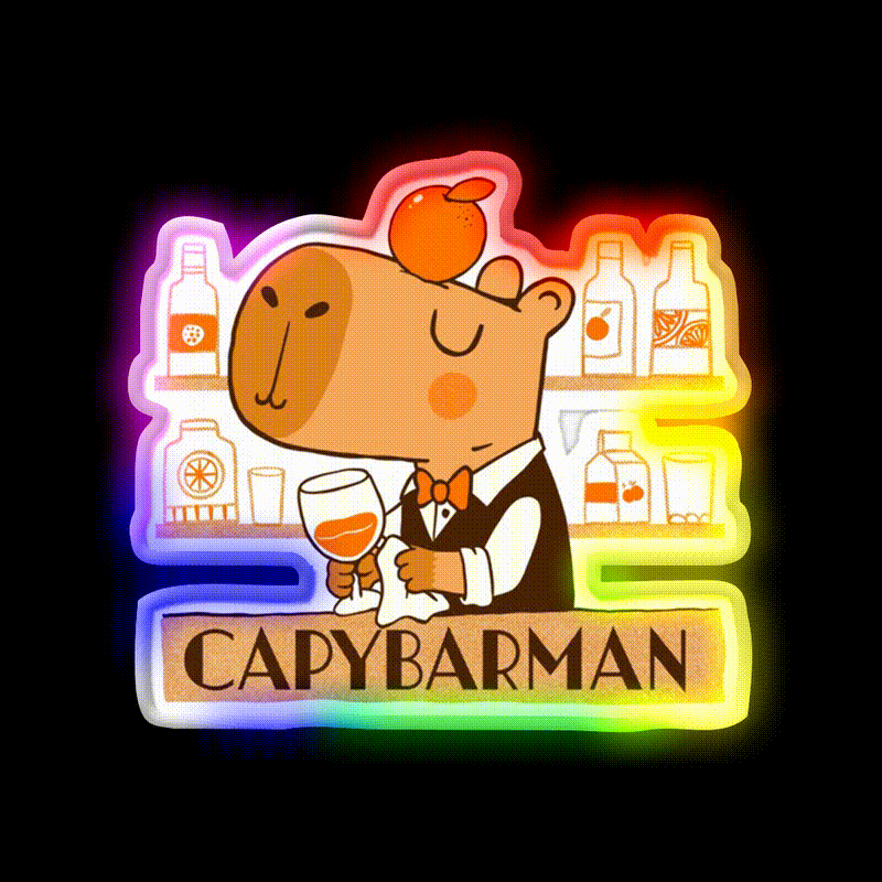 Capybarman Man Cave Bar Led Neon Sign Rgb Color