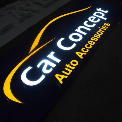 Car Concept Auto Accessories 3D Frontlit Letters Metal Led Sign - Shineneon