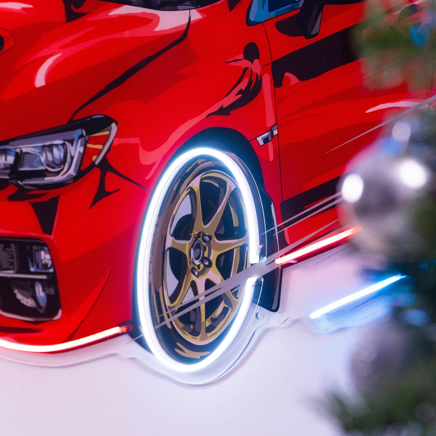 Car Fire Retro Truck Blue Red White Uv Printed Led Neon Sign For Home Bar Garage Decor | Shineneon