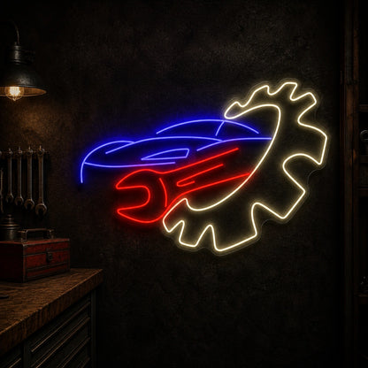 Car Gear Wrench Vintage LED Neon Sign high-converting product image