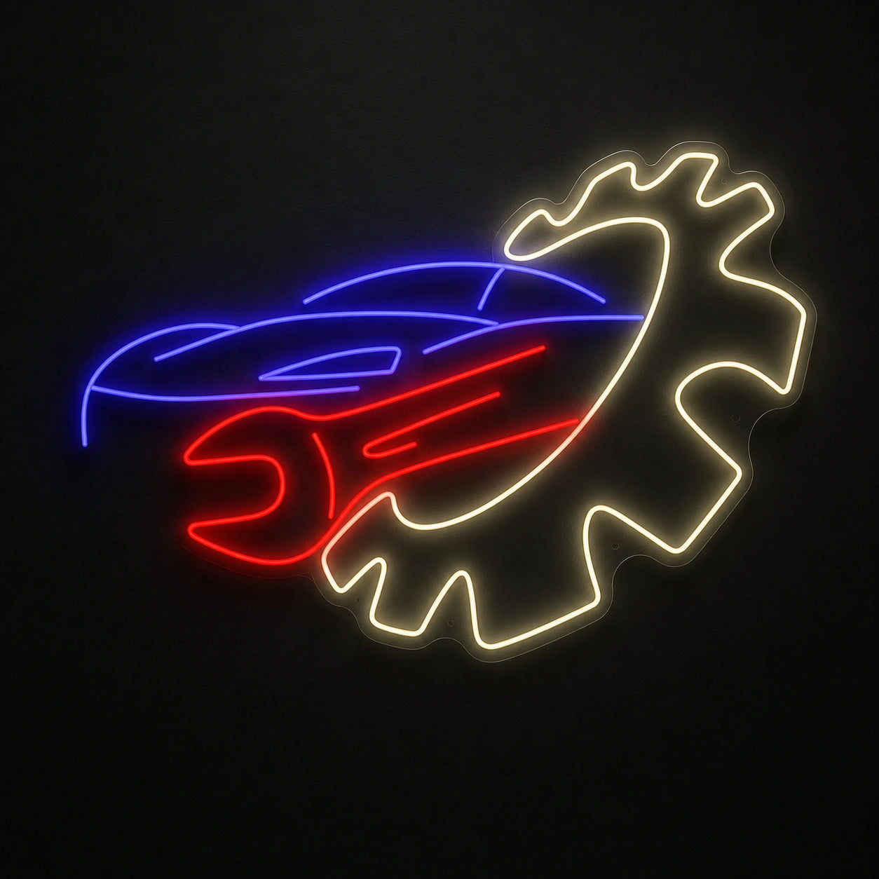 Car Gear Wrench Vintage LED Neon Sign main product image