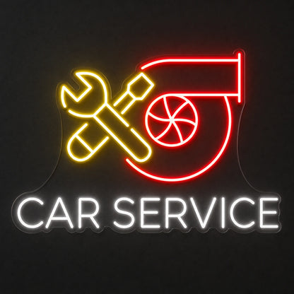 Car Service Chairs Table Vintage LED Neon Sign main product image