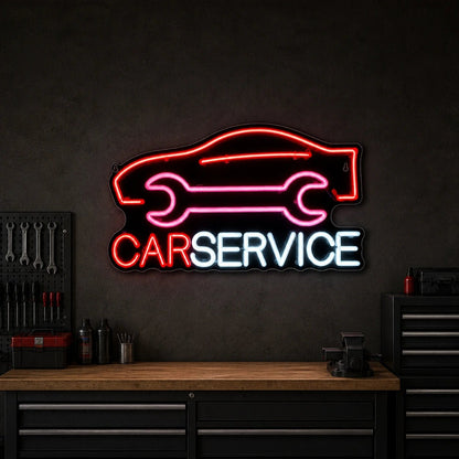 Car Service Wrench Garage Neon Sign Vintage LED Neon Sign - Shineneon