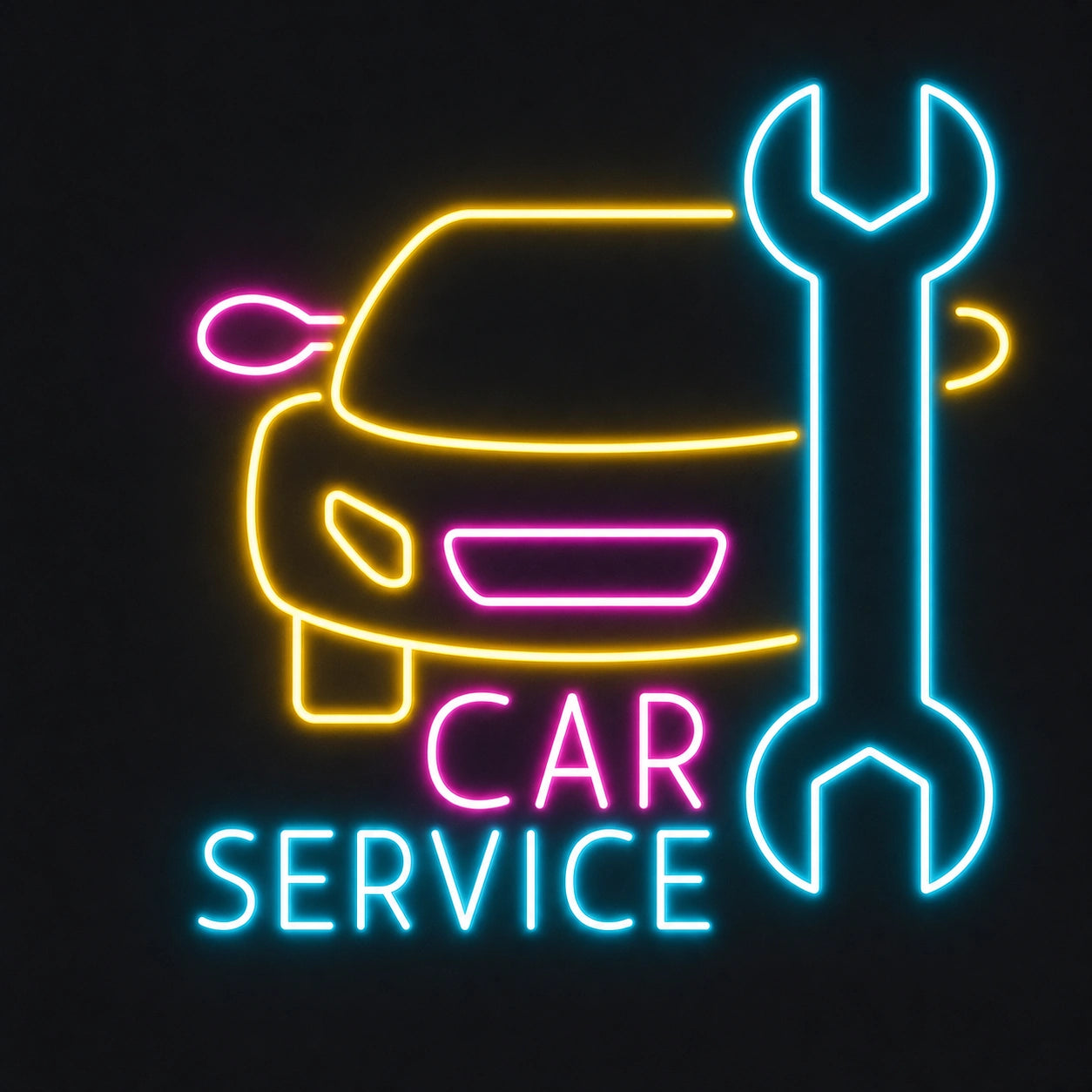 Car Service Wrench Vintage LED Neon Sign main product image