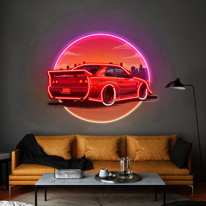 Car With Sunset Led Neon Sign Light Custom Led Signs - Shineneon