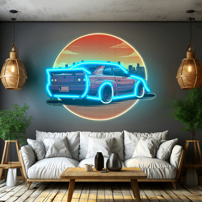 Car With Sunset Led Neon Sign Light Custom Led Signs - Shineneon