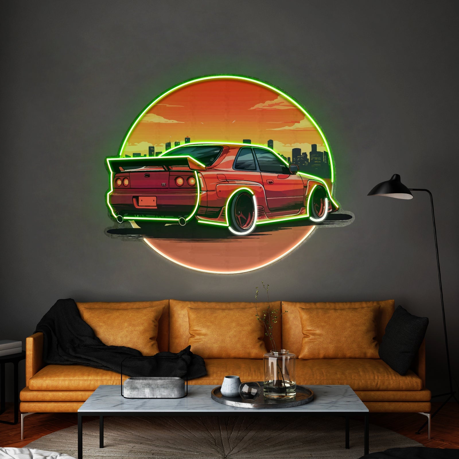 Car With Sunset Led Neon Sign Light Custom Led Signs - Shineneon
