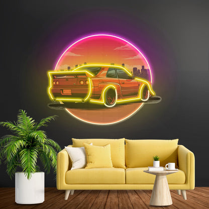 Car With Sunset Led Neon Sign Light Custom Led Signs - Shineneon