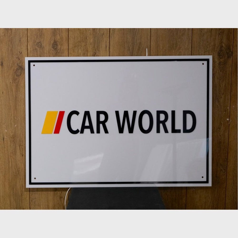 Car World Acrylic Business Logo Sign - Shineneon