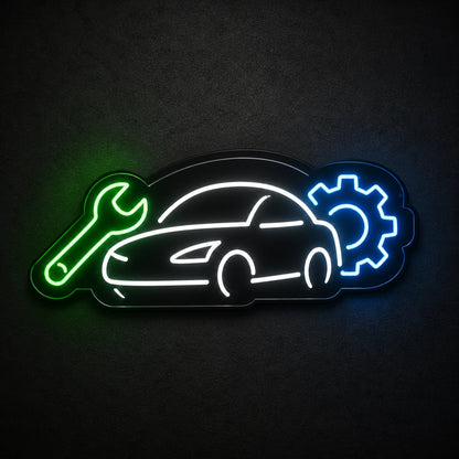 Car Wrench Gear Vintage LED Neon Sign high-converting product image