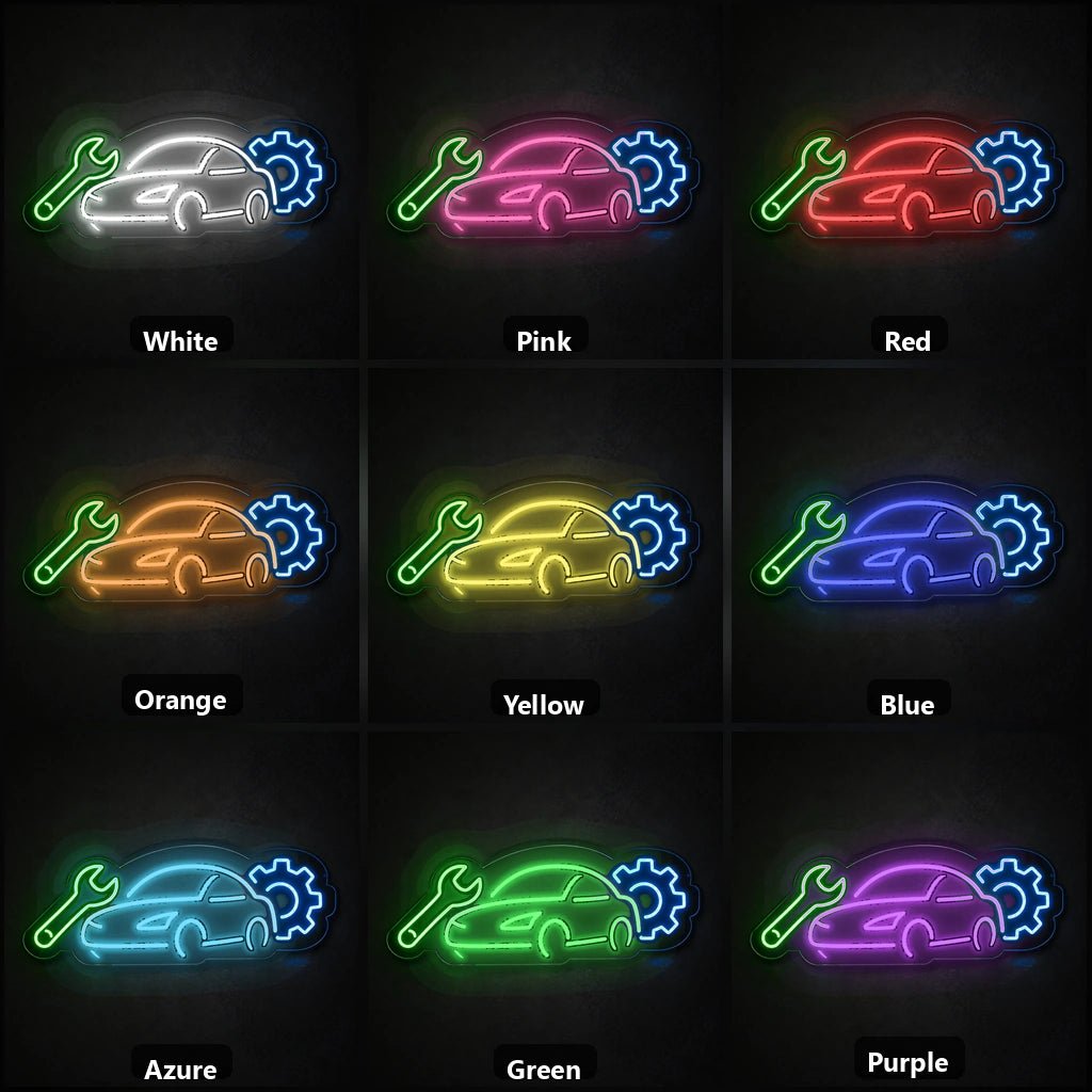 Car Wrench Gear Vintage LED Neon Sign - Shineneon