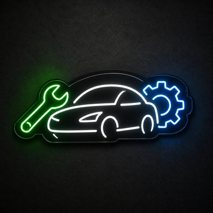 Car Wrench Gear Vintage LED Neon Sign - Shineneon