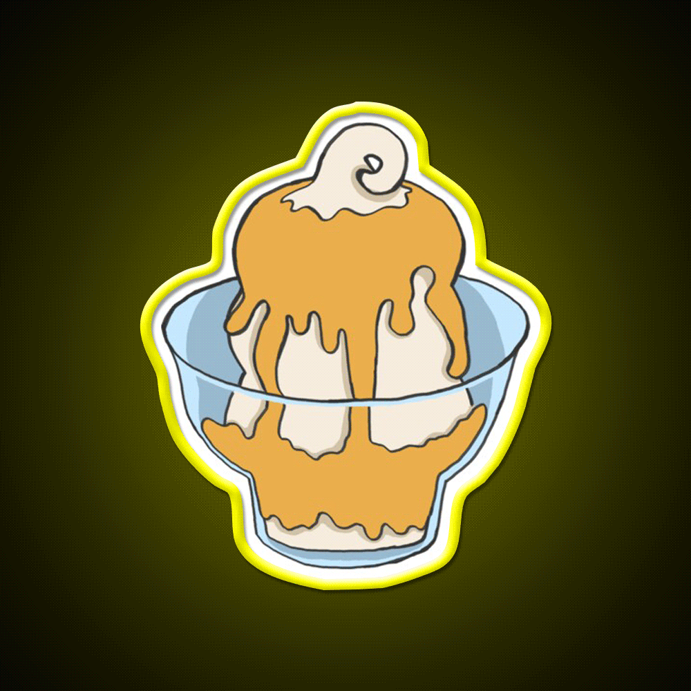 Caramel Sundae Snack Food Led Neon Sign Rgb Color