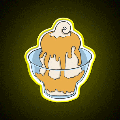 Caramel Sundae Snack Food Led Neon Sign Rgb Color