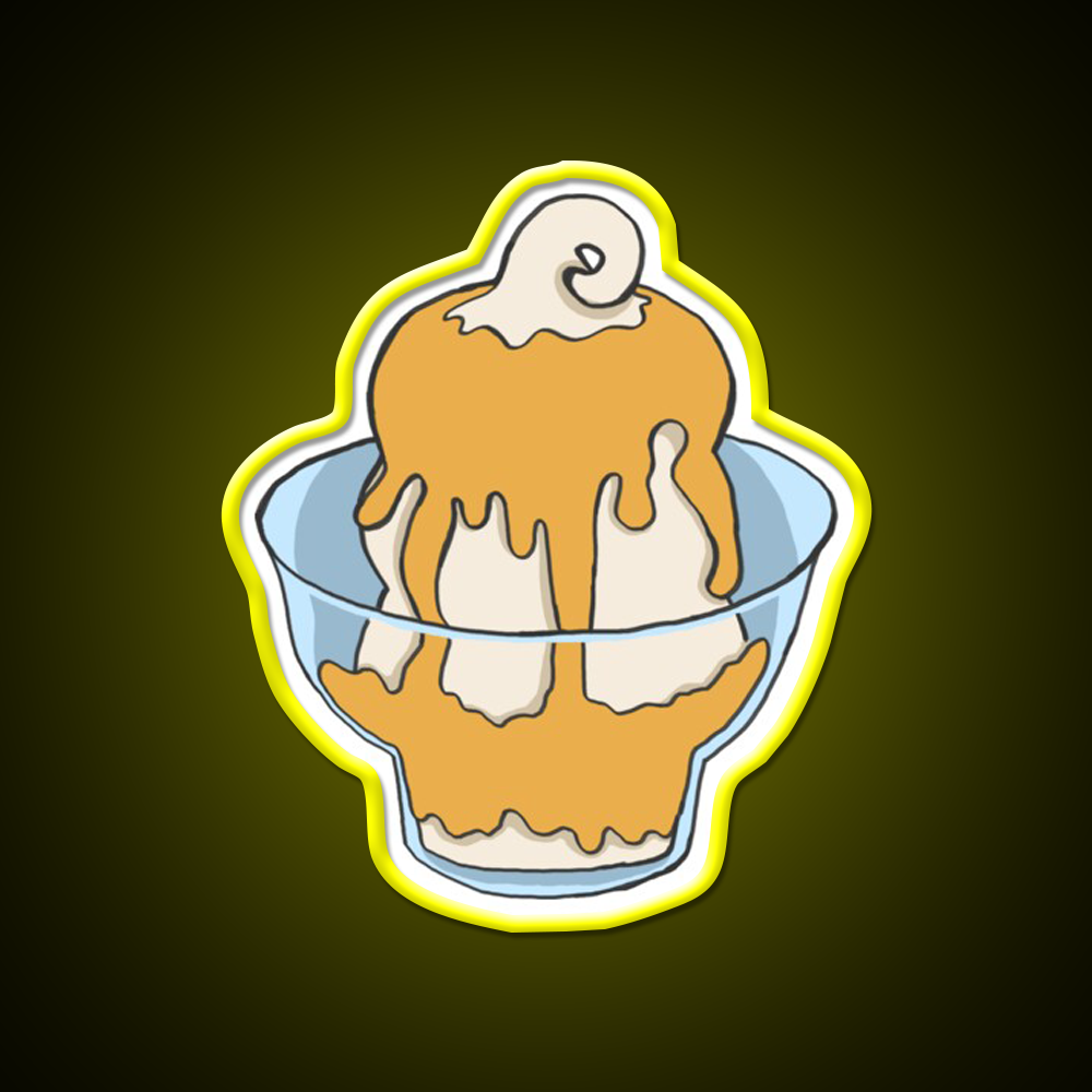 Caramel Sundae Snack Food Led Neon Sign Rgb Color