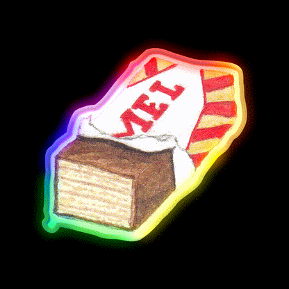 Caramel Wafer Snack Food Led Neon Sign Rgb Color - LED neon sign close-up detail