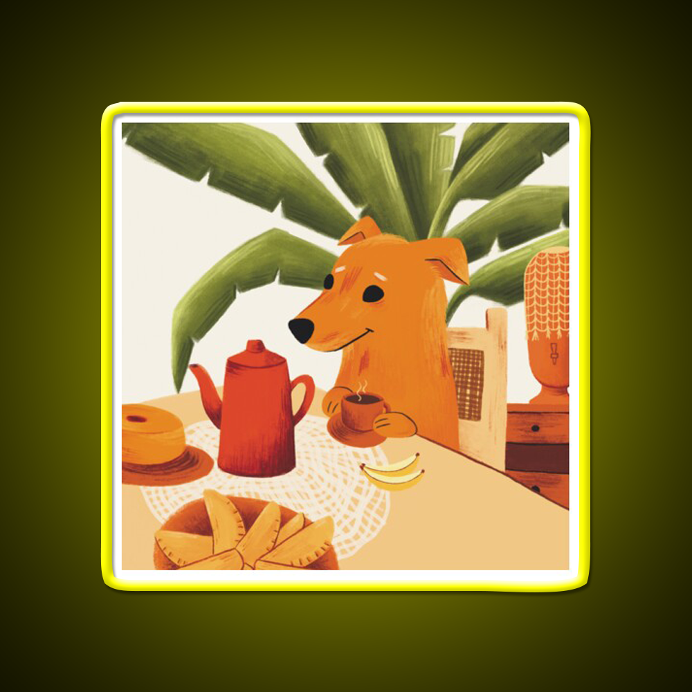 Caramelo Dog Brazil Latin Cafe Led Neon Sign Espresso Bar Art Rgb Color