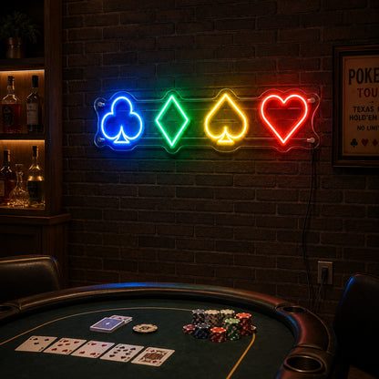 Card Suit Symbols Neon Sign LED Neon Sign real lifestyle scene