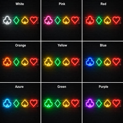 Card Suit Symbols Neon Sign LED Neon Sign color grid