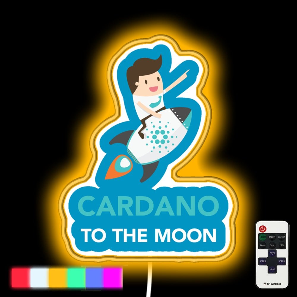 Cardano Coin To The Moon Led Neon Sign - Shineneon