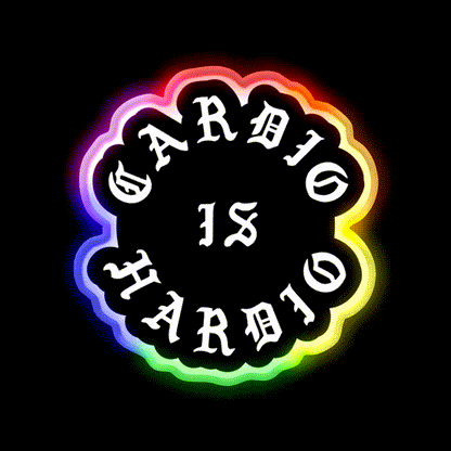 Cardio Is Hardio Gym Fitness Led Neon Sign Rgb Color - LED neon sign close-up detail