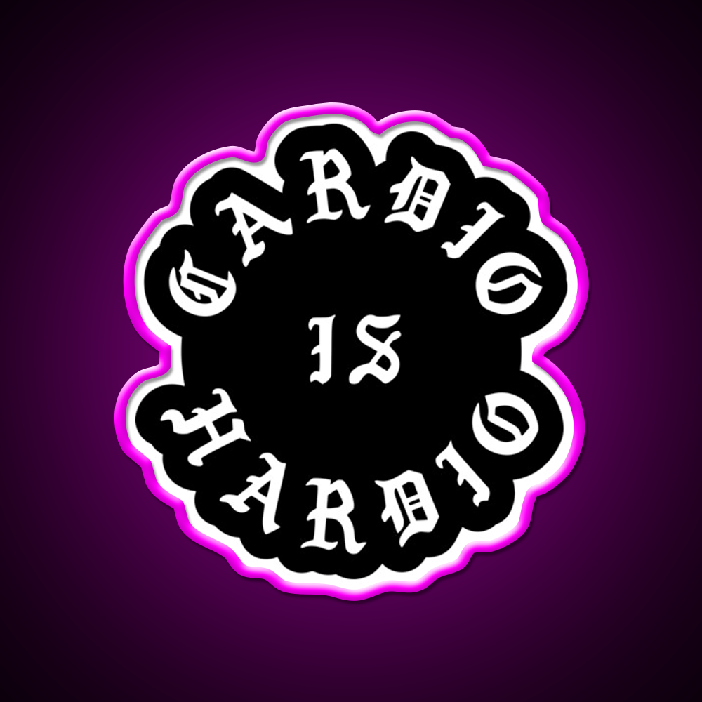 Cardio Is Hardio Gym Fitness Led Neon Sign Rgb Color - Neon sign mounted on wall in room