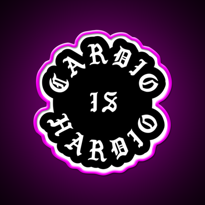 Cardio Is Hardio Gym Fitness Led Neon Sign Rgb Color - Neon sign mounted on wall in room