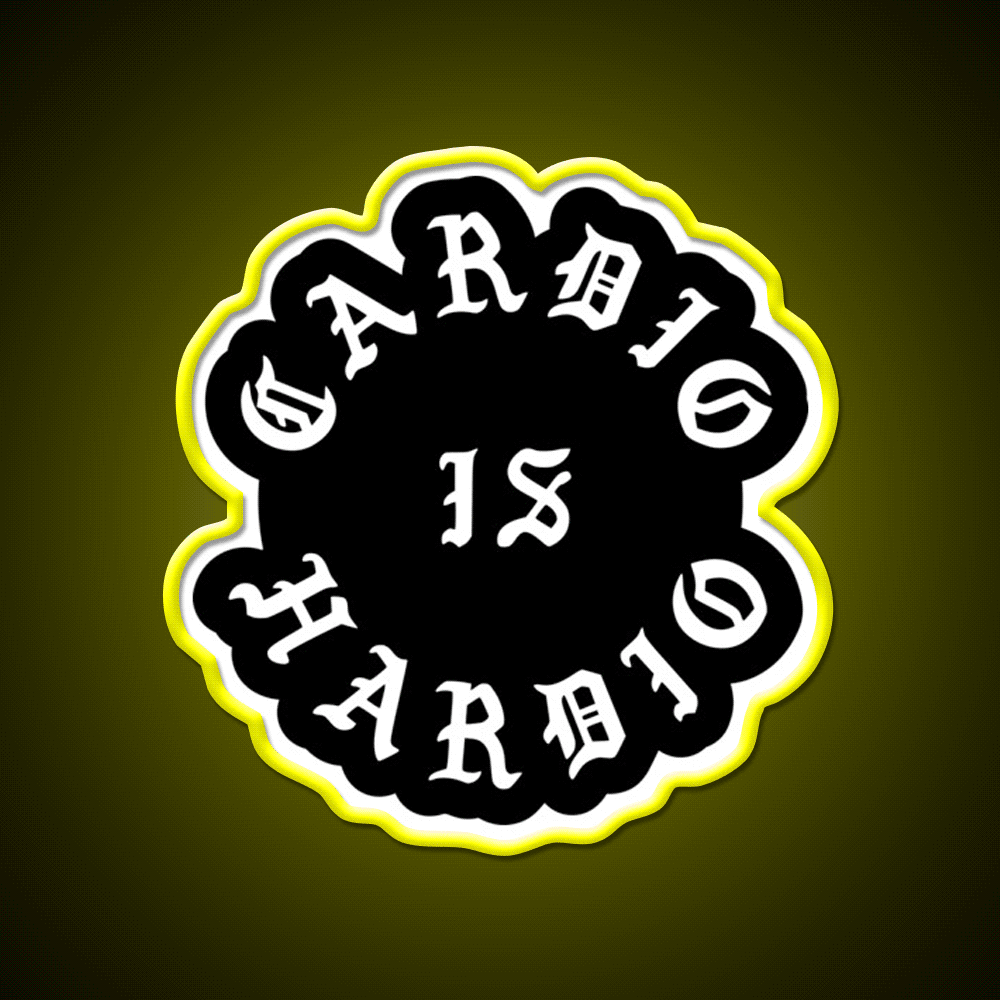 Cardio Is Hardio Gym Fitness Led Neon Sign Rgb Color - Custom LED neon sign front view