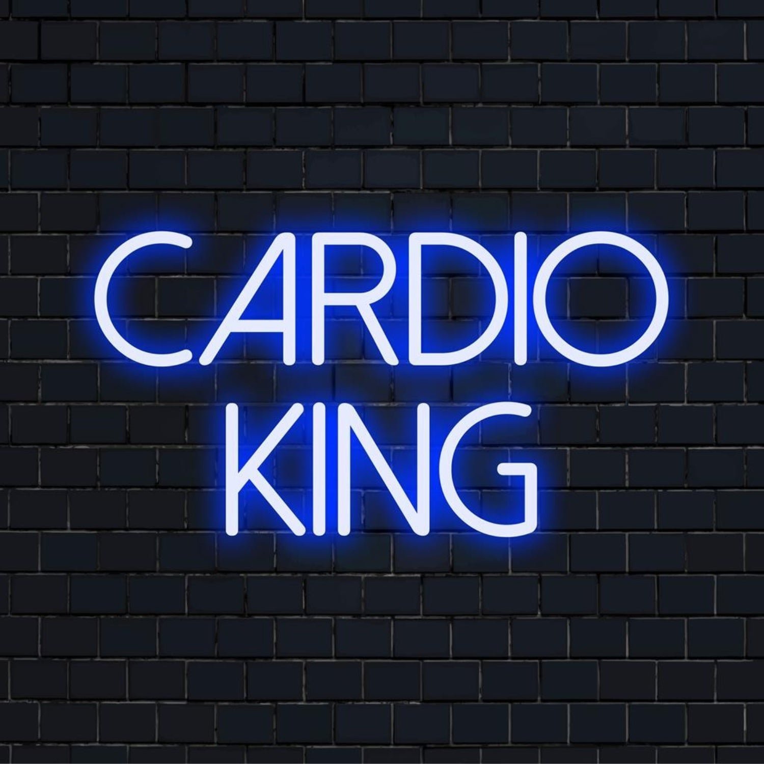 Cardio King Blue-White Glowing Led Neon Sign For Gym Studio Fitness Wall Decor | Shineneon