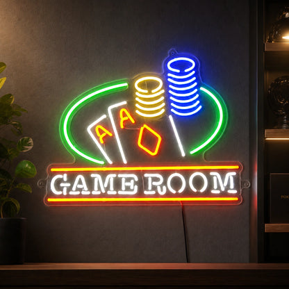 Cards And Chips Game Room Neon Sign LED Neon Sign high-converting product image