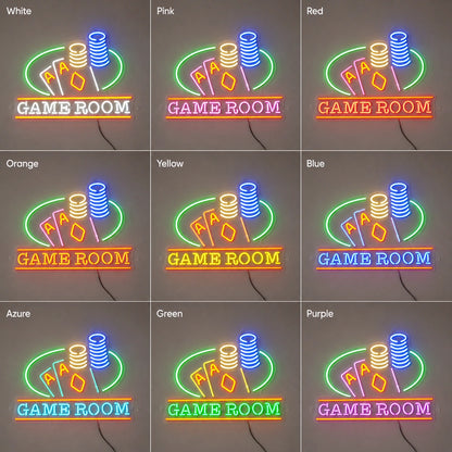 Cards And Chips Game Room Neon Sign LED Neon Sign color grid