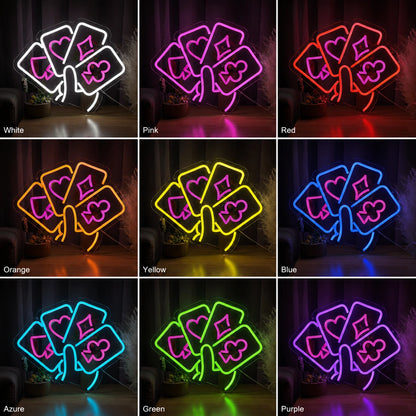 Cards And Ribbon Neon Sign LED Neon Sign color grid