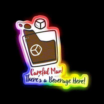 Careful Man Party Drink Tequila Led Neon Sign Rgb Color - LED neon sign close-up detail