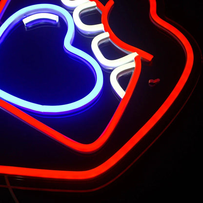 Caring Lips Red-Blue Heart Led Neon Sign Bedroom Bar Creative Decor | Shineneon