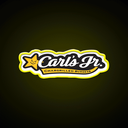 Carls Jr Fast Food Led Neon Sign For Burger Place Rgb Color - Custom LED neon sign front view