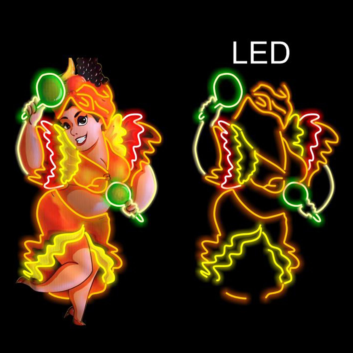 Carnival Dancing Woman Multicolor Led Neon Sign For Bar Restaurant Party Decor | Shineneon