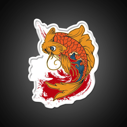 Carp Fish Luck Kanji Writing Led Neon Sign Chinese Food Rgb Color - Shineneon
