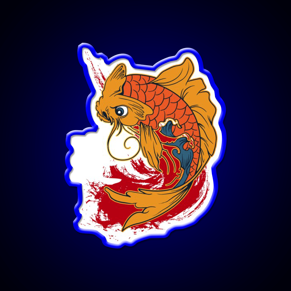 Carp Fish Luck Kanji Writing Led Neon Sign Chinese Food Rgb Color - Shineneon