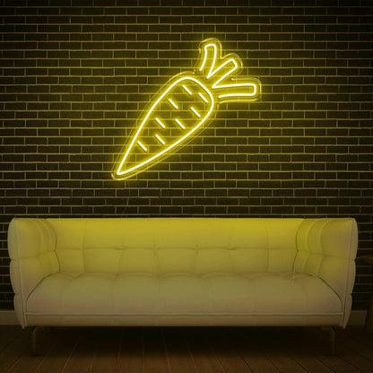 Carrot Led Neon Sign Warm Yellow Cartoon Indoor Decor For Home Cafe Studio | Shineneon