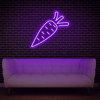 Carrot Led Neon Sign Warm Yellow Cartoon Indoor Decor For Home Cafe Studio | Shineneon