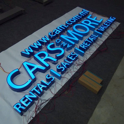 Cars More Rentals Sales Retail Shop 3D Frontlit Letters Metal Led Sign - Shineneon