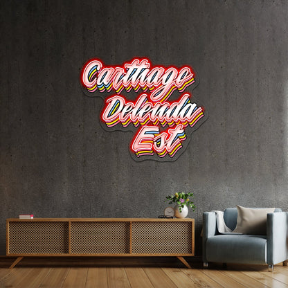 Carthago Delenda Est Pop Latin Artwork Business Neon Sign - Shineneon