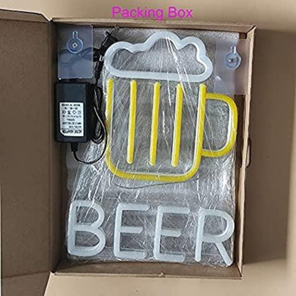 Cartoon Beer Mug With White Foam And Purple Beer Led Neon Sign For Bar Decor | Shineneon
