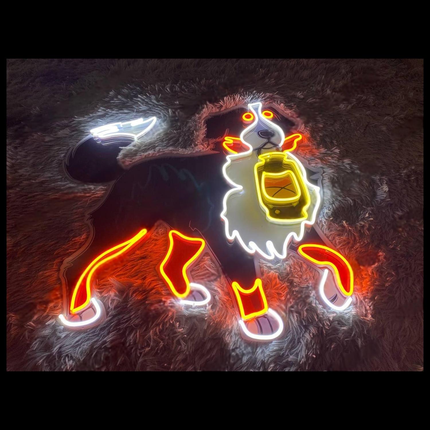 Cartoon Bernese Dog Red-Yellow-White Led Neon Sign Indoor Pet Decor | Shineneon
