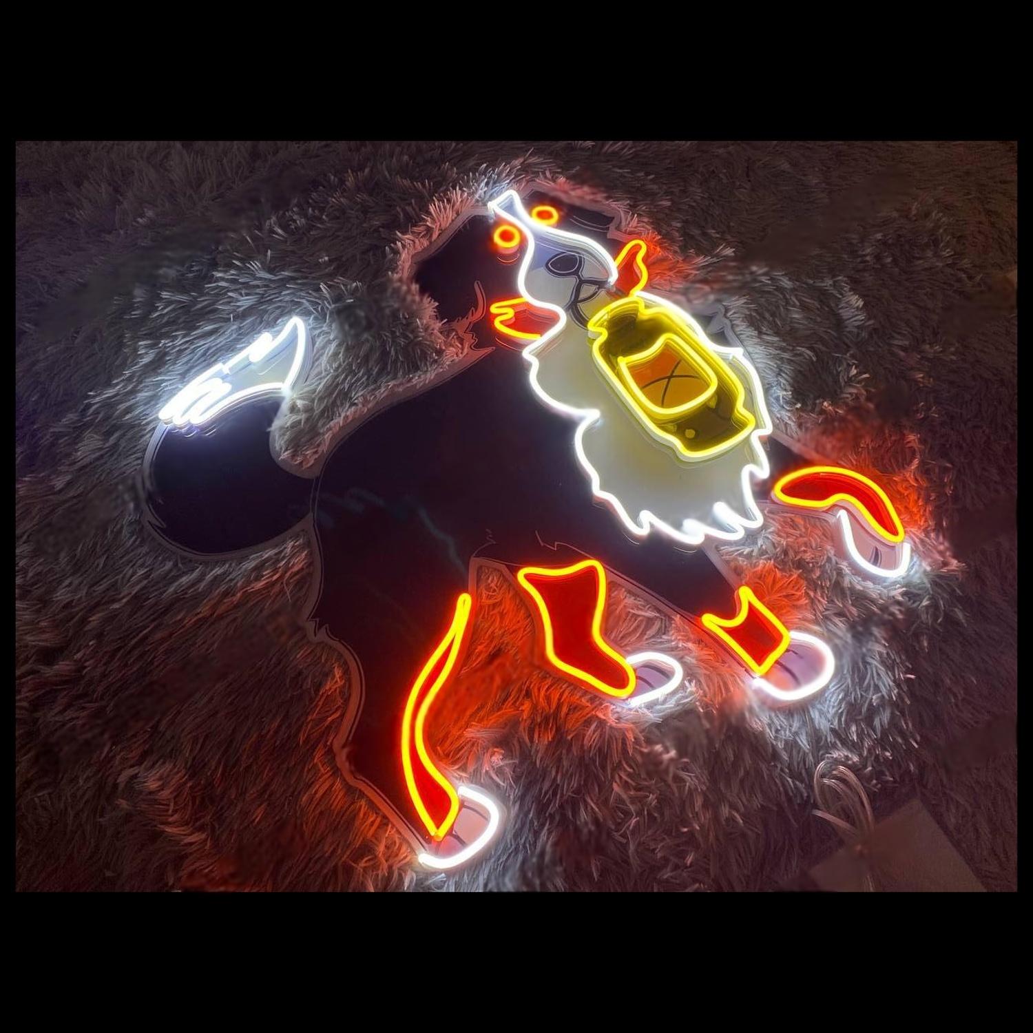 Cartoon Bernese Dog Red-Yellow-White Led Neon Sign Indoor Pet Decor | Shineneon