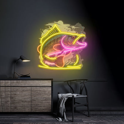 Cartoon Big Sea Bass Led Neon Sign Light Custom Led Signs - Shineneon