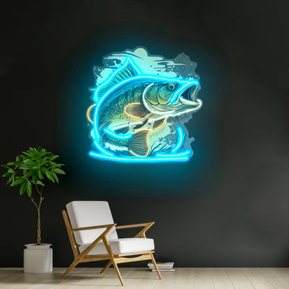 Cartoon Big Sea Bass Led Neon Sign Light Custom Led Signs